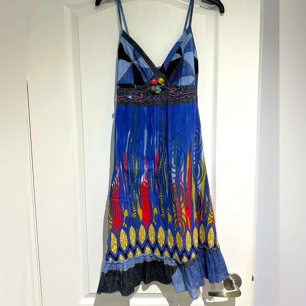 Kessley Denim and Linen Dress